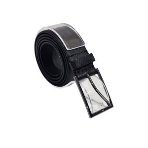 Hugo Boss Carmello-S Belt Mens 36 Black Cow Skin Leather Textured 50262032 Lux